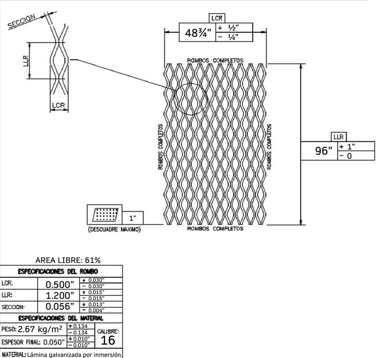 Galvanized Steel Expanded Metal 121935