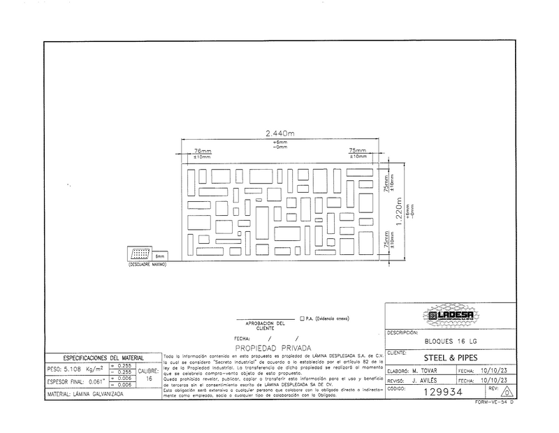Steel Perforated Panel, 129934