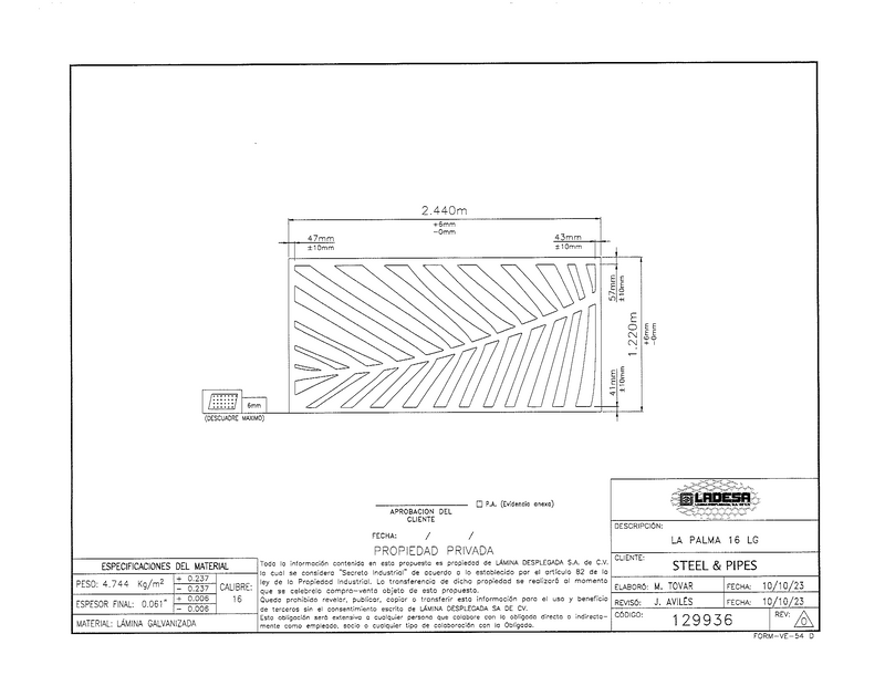 Steel Perforated Panel 129936