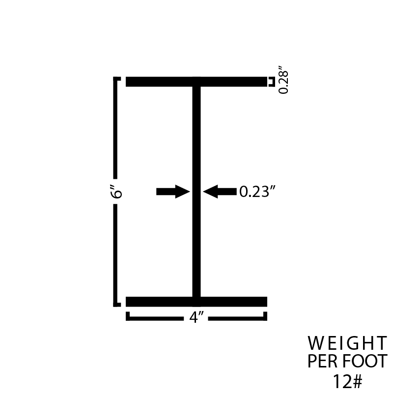Black Steel Wide Flange Beam