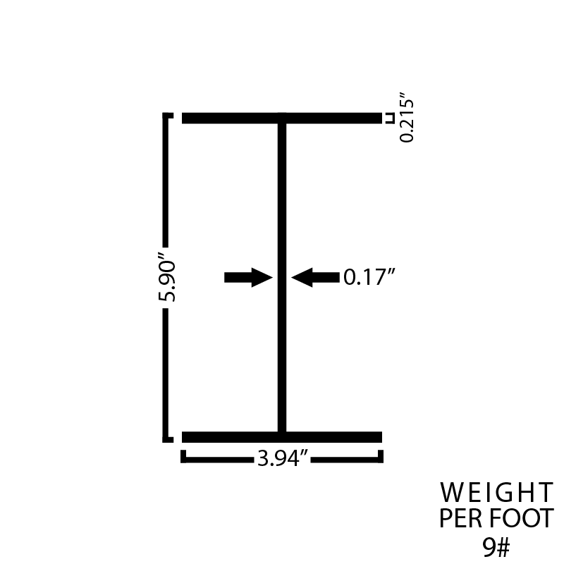 Black Steel Wide Flange Beam