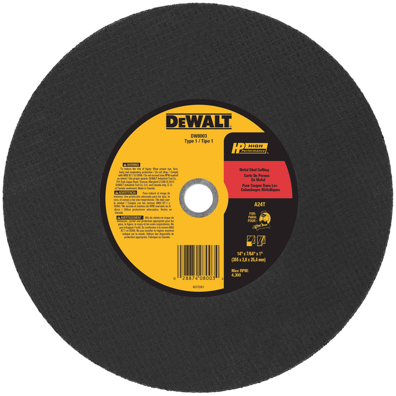 Dewalt Chop Saw Stud Cutting Disc - Steel and Pipes Inc.