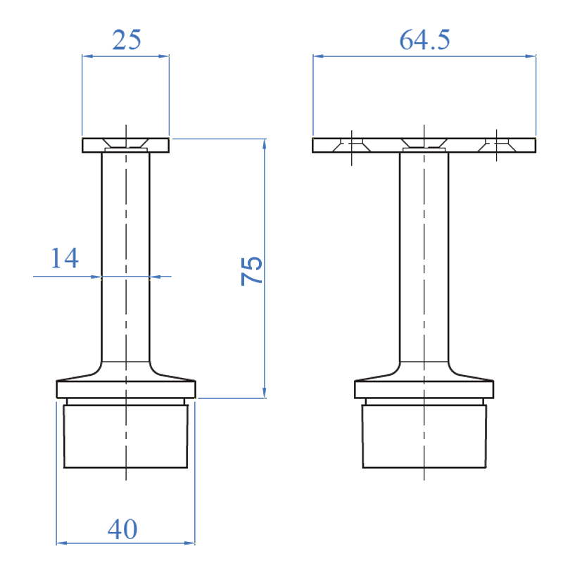 Inox Handrail System Support