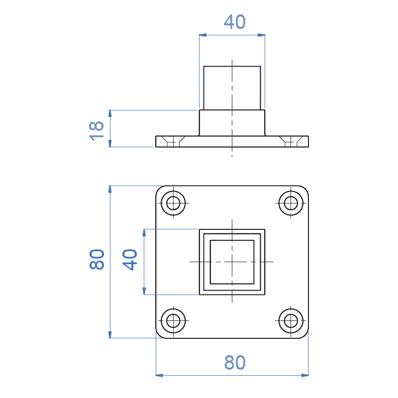 Inox® Cube System Flange