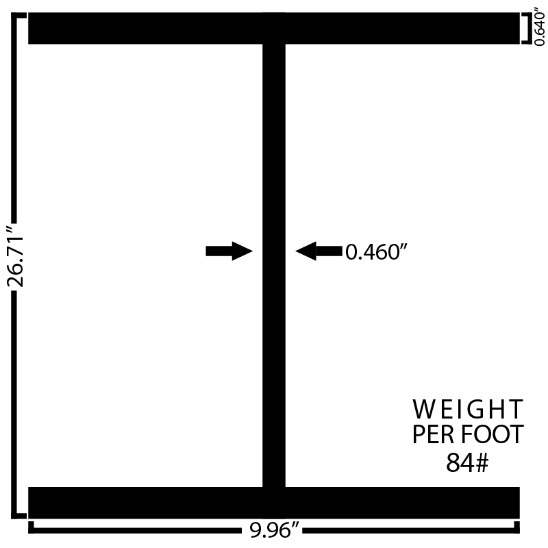 Black Steel Wide Flange Beam