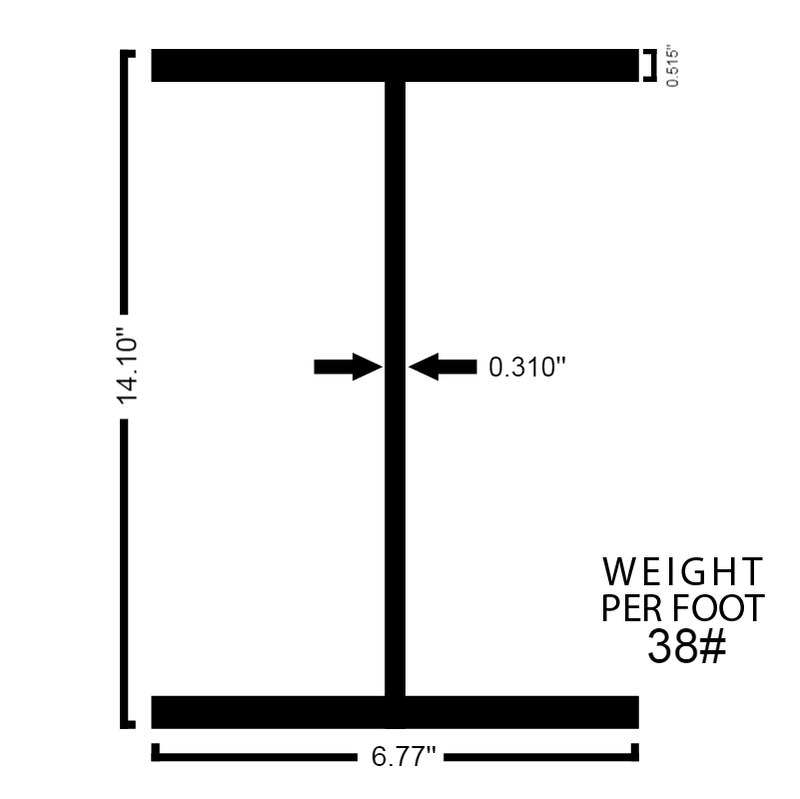 Black Steel Wide Flange Beam