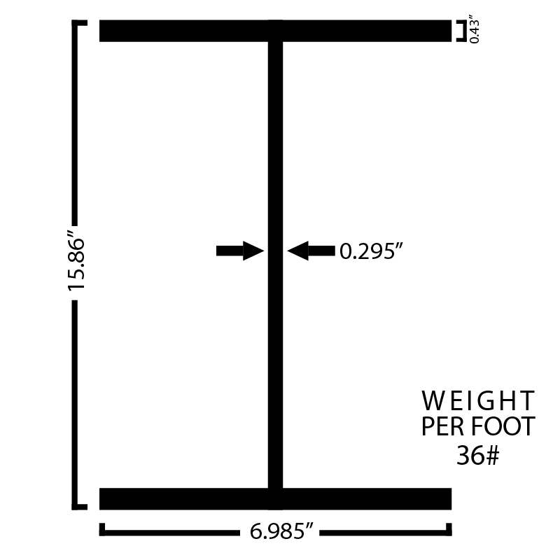 Black Steel Wide Flange Beam
