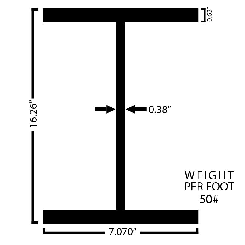 Black Steel Wide Flange Beam