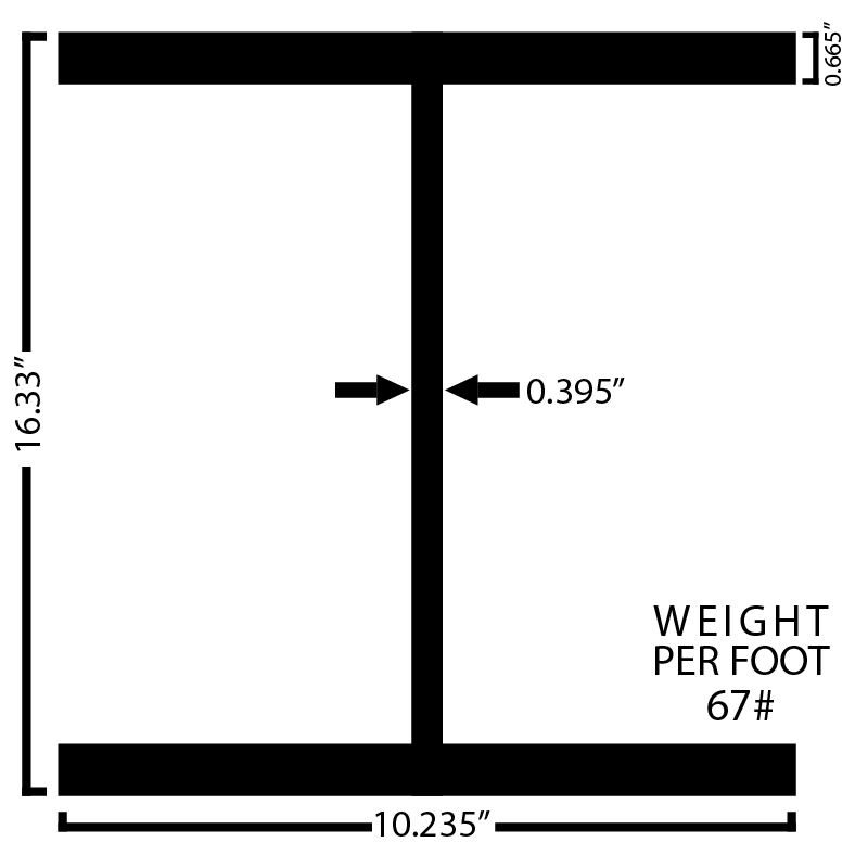 Black Steel Wide Flange Beam