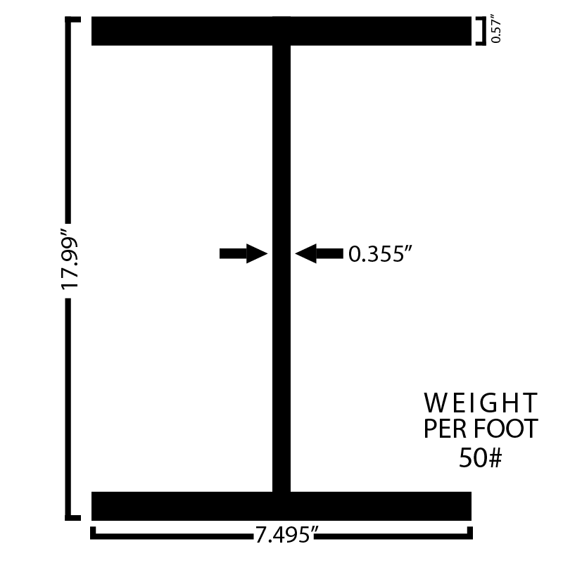 Black Steel Wide Flange Beam