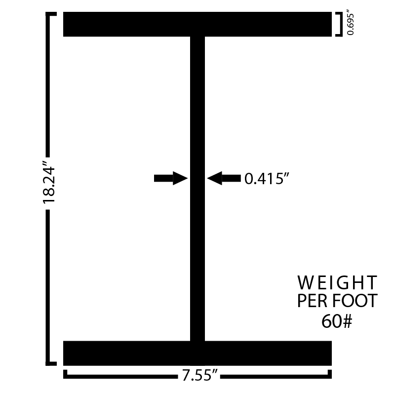 Black Steel Wide Flange Beam