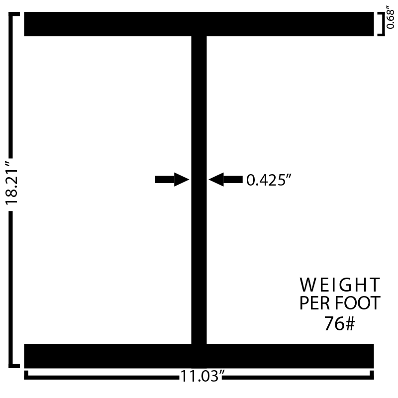 Black Steel Wide Flange Beam