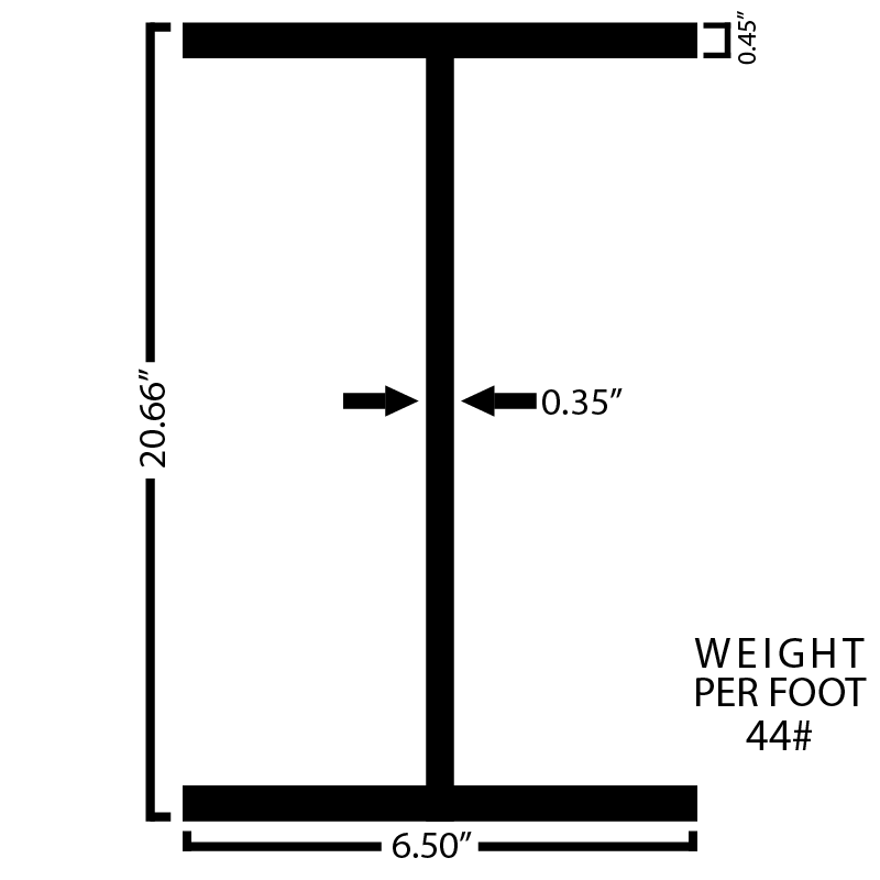 Black Steel Wide Flange Beam