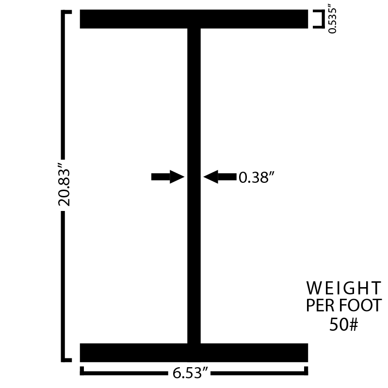 Black Steel Wide Flange Beam
