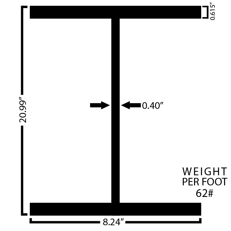 Black Steel Wide Flange Beam