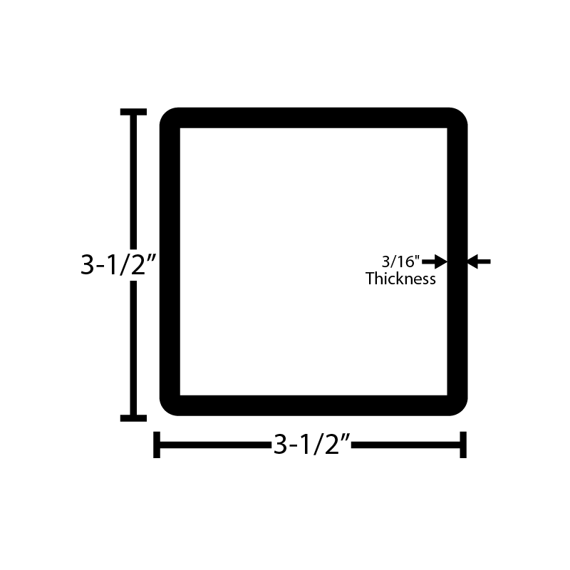 Black Steel Squared Tubing