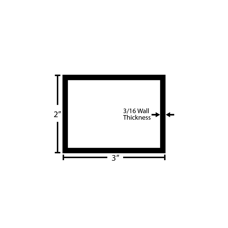 Black Steel Rectangular Tube