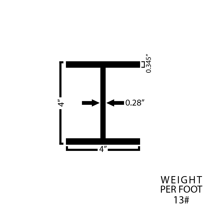 Black Steel Wide Flange Beam
