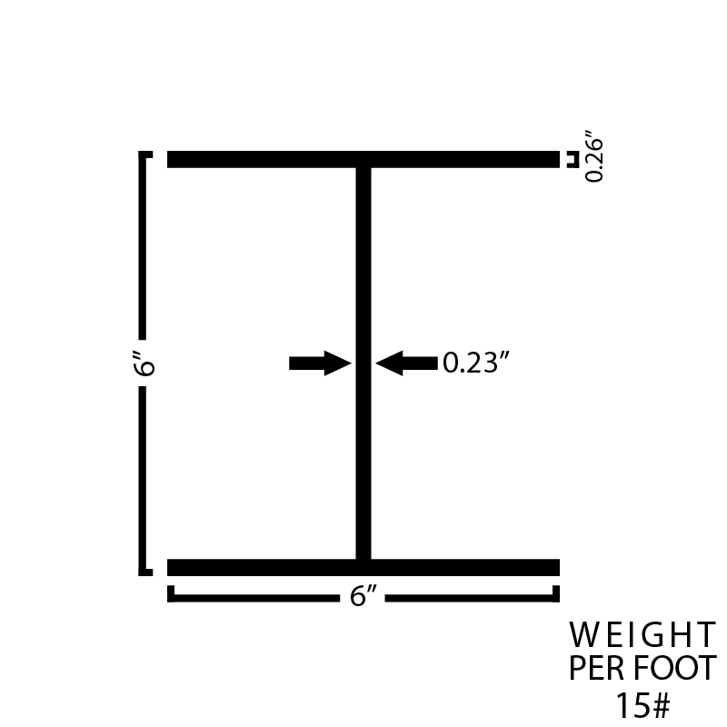 Black Steel Wide Flange Beam