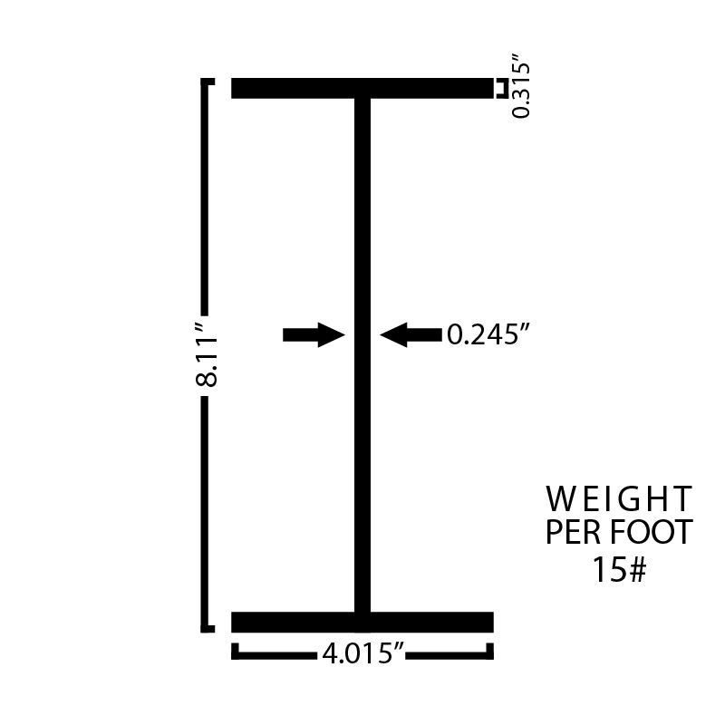 Black Steel Wide Flange Beam