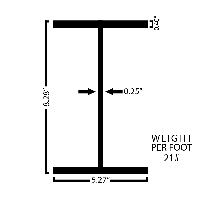 Black Steel Wide Flange Beam