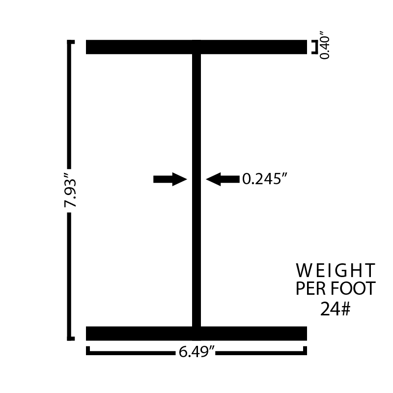 Black Steel Wide Flange Beam