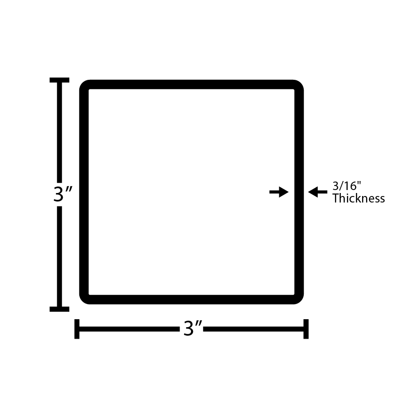 Black Steel Squared Tubing