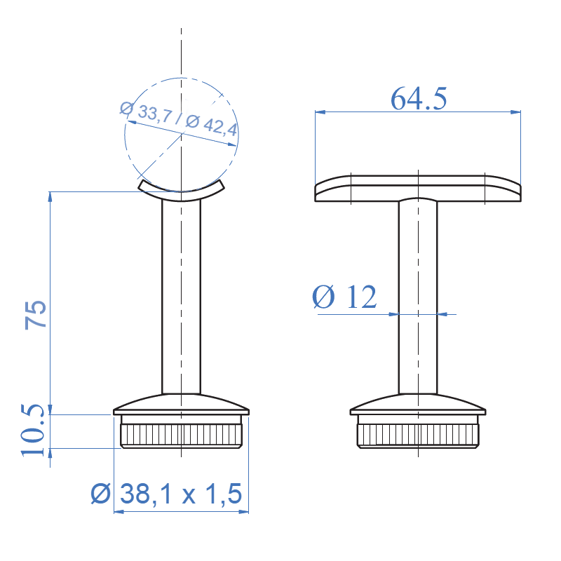 Inox Handrail Support