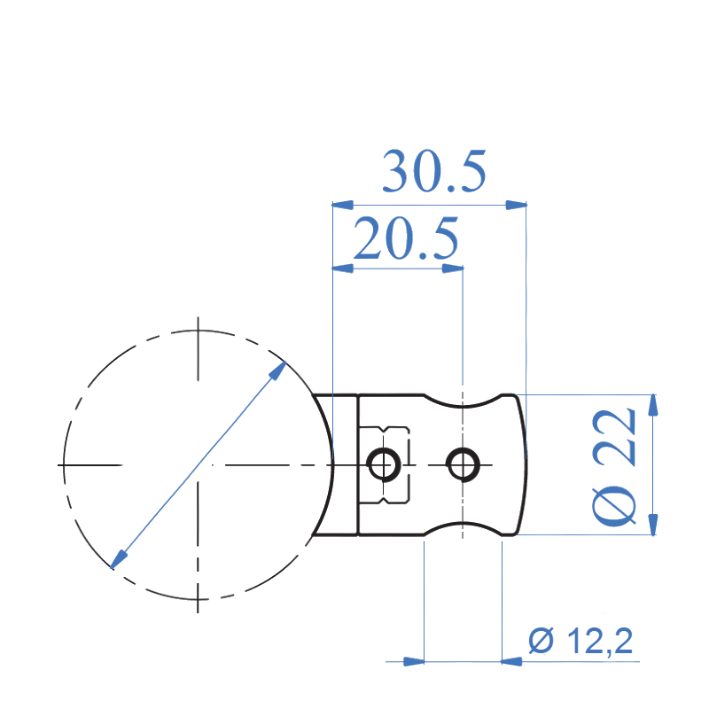Inox® Round Bar Holder