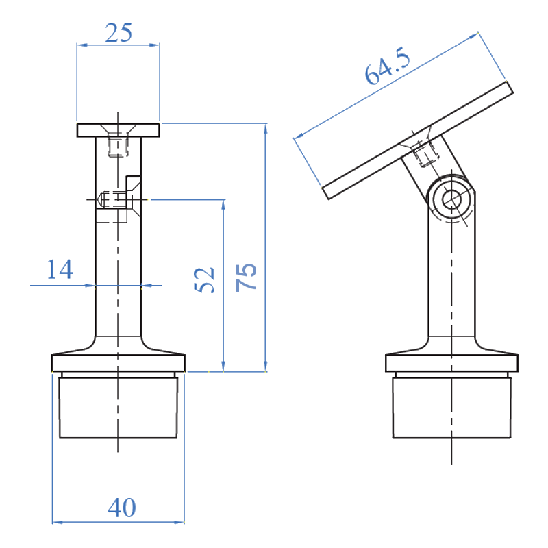 Inox® Cube System Handrail Support