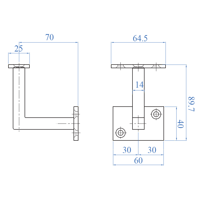Inox® Cube System Handrail Support